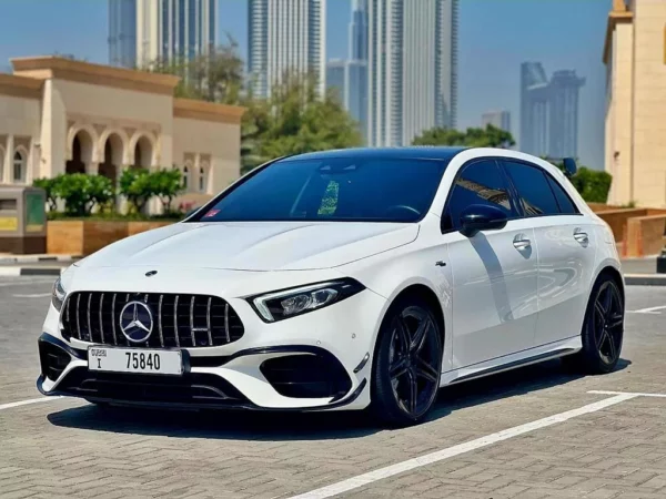 Make a statement with our Mercedes A45 Rental for a memorable Dubai journey.