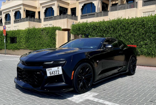 Rent Camaro V6 Coupe in Dubai for a thrilling drive.